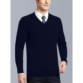 Men'S Plus Size V-Neck Sweater - Beige Casual Knit Sweater, Medium Stretch Fall/Winter Sweater for Everyday & Formal Outfits - Non-Bulky Layering Essential for Big & Tall Men, Winter Wardrobe, Classic Knitwear, Comfortable Fit, Versatile Top, Winter Clothing, Fall Fashion, Stylish Knitwear, Breathable Material, Knit Top, Big And Tall Men, PLUS SIZE, plus size clothes, Winter Outfits, Winter Clothing Collection, Plus Size Clothing | Casual Sweater | Stretchy Fabric