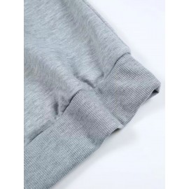 Men'S Custom Photo/Text Printed Fleece Hoodie - Personalized Photo/Text, Breathable Fleece Sweater, Large Size Vintage Style Crew Neck Long Sleeve, Loose Fit for Christmas Gifts, Team Uniforms & Casual Wear, Custom Photo/Text Printing