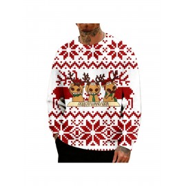 Men's Heavyweight Christmas Sweater - Soft Blend Crewneck Pullover, Solid Color Casual Winter Sweatic Suitable for Holiday Parties & Casual Attire - Machine Washable Thick Sweater, PLUS SIZE