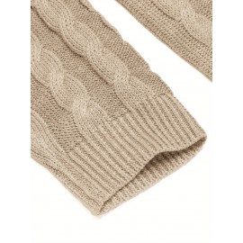 Men'S Shawl Collar Pullover Sweater Slim Fit Casual Button Cable Knit Sweaters, Plus Size