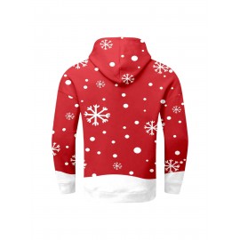 Fleece-Lined Winter Holiday Hooded Sweatshirt - Warm Cozy Pullover Hoodie with Soft, Casual Round Neck Sweater for Christmas, New Year's & Outdoor Activities, Machine Washable (Regular Fit), PLUS SIZE