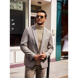 Men's Slim Fit Ribbed Turtleneck Sweater - Lightweight Knit Pullover for Fall/Winter, Casual Long Sleeve, Machine Washable, Solid Color, Comfortable Casual Attire, PLUS SIZE