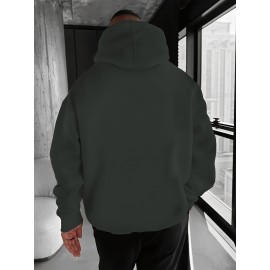 Men'S Oversized Fleece-Lined Hooded Sweatshirt with Surf & Beach Graphic Print - 100% Micro-Elastic Knit, Kangaroo Pocket, Surfing Surf Co. Design, Surfing-Themed Casual Pullover for Surfing, Beachwear & Everyday Comfort (Large Size) - Ideal Gift fo