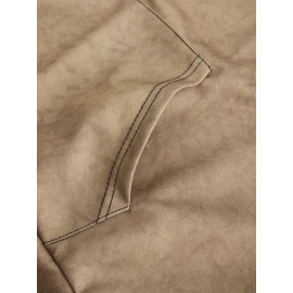 Men'S 3D Digital Print Moose & Reindeer Animal Pattern Hooded Sweatshirt - Winter Warmth Loose Fit Zipper Pullover, Grey & Retro Streetwear with Fur-Like Collar, Casual Long Sleeve Sweater for Autumn and Winter Outdoor Activities, Plus Size