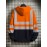 Men's Neon Green/Orange/Gray Full-Zip Hooded Jacket - Heavy-Duty Zipper Closure, Loose-Fit Casual Coat for Gym, Hiking & Urban Streetwear - Machine Washable Spring/Fall Outerwear with Hood (Neck Collar) - -First Color Block Design, PLUS SIZE