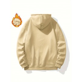 Men'S King Crown Print Hooded Sweatshirt - Royal & Golden Lettering, Winter Knit Fabric with Slight Stretch, Regular Fit Long Sleeve Pullover, Casual American Style Statement Piece for Everyday & Formal Wear - Ideal Gift for Men (KING Lettering Desi