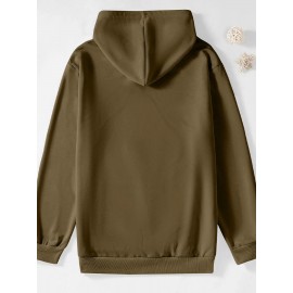 Men'S Plus Size Hoodie - Navy Pullover Sweatshirt, Regular Fit Long Sleeve Hooded Sweater for Everyday & Formal Wear, Soft Knit Fabric with Slight Stretch - Big & Tall Friendly