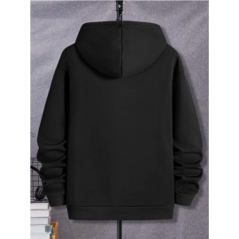 Men'S Gothic Anime Hoodie - Hollow Character Graphic Pullover Sweatshirt, Loose Fit Hooded Sweater with Front Pocket for Cosplay, Casual Attire - Machine Washable Long Sleeve Anime Apparel (Black/White) - All-Season Casual Outfit for Anime Fans