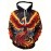 Men'S Plus Size 3D Flame Phoenix Hoodie - Vibrant Red & Orange Graphic, Long Sleeve Pullover with Drawstring Hood & Pockets, Polyester, Casual Sporty Style for Fall & Winter, Autumn Fashion Top, Bold Pattern Hoodie, Medium Stretch Fabric