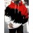 Men'S Casual Hooded Sweatshirt- 3D Color Block Print, Red Black White Abstract Design, Long Sleeve Regular Fit, Knitted Fabric, Front Pocket and Digital Heat Transfer Printing, Suitable for All Seasons Comfortable, Sweatshirt Hoodie, Comfortable Pu, PLUS SIZE