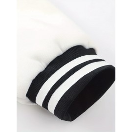 Men's Large Size Baseball Jacket A-69 Letter Print (A for Alpha, 69 for Number 6 & 9) - Plus Size Outerwear with Snap Closure & Pockets, Machine-Washable Polyester Spring/Fall Winter Casual Wear - Christmas Gift for Big & Tall Men, PLUS SIZE