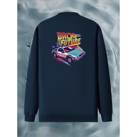 Men's Plus Size Casual Fashion Print Pocket Jacket, PLUS SIZE, Everyday Jacket, Lightweight Cover-Up, Plus Size Jacket, Random Print Design, Easy Care Fabric, Usage Scenario/Occ, Big And Tall Men