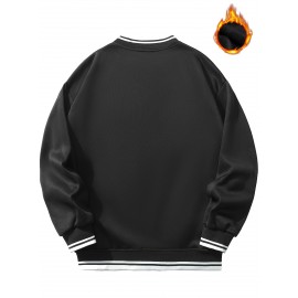 Men'S Plus Size Baseball Jacket | Los Angeles Style, Letter and Number 23 Print, Wrinkle Resistant, Casual Sports, Perfect for Parties, Autumn and Winter