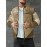 Men'S Oversized 3D Faux Denim Jacket with Full-Zip Closure, Stand Collar & Practical Pockets - Machine Washable Casual Bomber Coat for Autumn/Winter, Plus Size