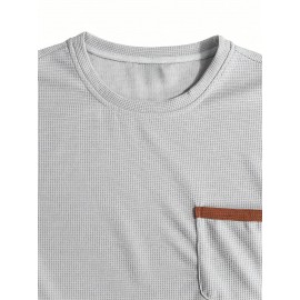 3pcs Men'S Plus Size Casual Short Sleeve T-Shirt Set, Essential Basic Tee - Breathable, Soft & Comfortable Waffle Fabric, Solid Color, Round Neck, Perfect for Casual Attire, PLUS SIZE, Men'S Set On, Men'S White Beach Set, Men'S Training Suit Set, Men'S Beach Set For Large Sizes