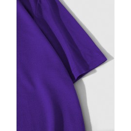 Plus Size Men's Short Sleeve T-Shirt Street Style, Funny Creative Doodle 