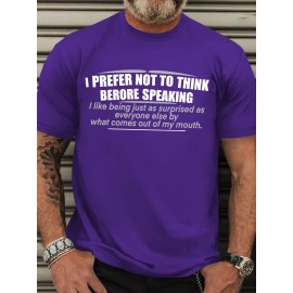 Plus Size Men's Crew Neck T-Shirt - Soft, Breathable, and Stretchy 100% Polyester Knit Fabric, Regular Fit with Funny Humorous Slogan for Spring, Summer, and Fall Seasons