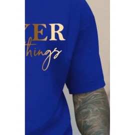 Men's Oversized Big & Tall Light Grey T-Shirt with Inspirational 