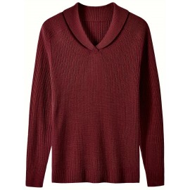 Vintage Men's Shawl Collar Sweater Casual Loose Knit Pullover
