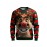 Men'S & Women'S Ugly Christmas Sweater - Reindeer & Snowflake Print Thermal Winter Pullover, Soft Ribbed Crewneck Sweatshirt with Red & Green Stripes, Plus Size