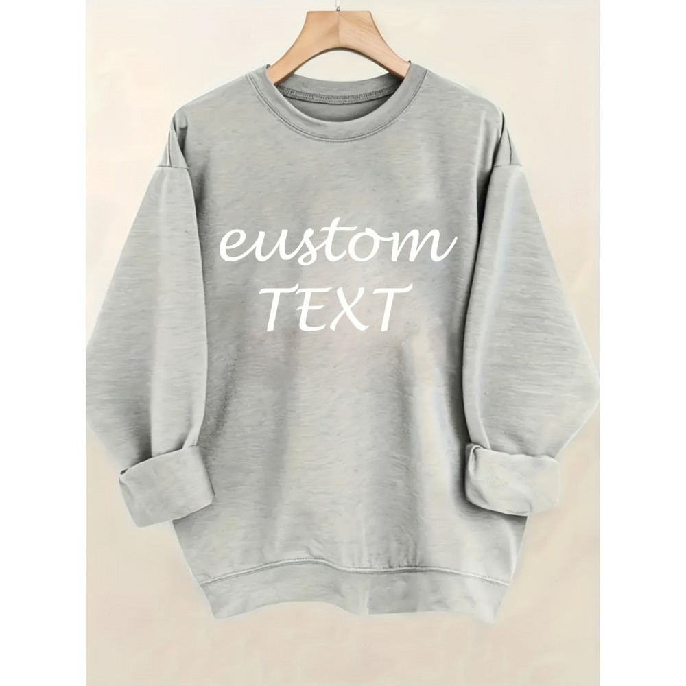 Men'S & Women'S Personalized Hoodie - Custom Text/Logo/Message, Soft Crewneck Pullover Sweatshirt, Loose Fit All-Season Casual Sweater, Machine Washable Custom Gift for Corporate/Events/Events - Durable Everyday Apparel, Corporate Events
