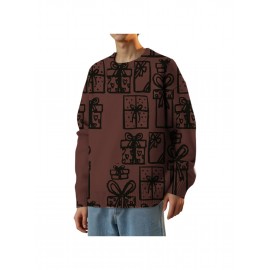 Men'S Winter Coat & T-Shirt - Long Sleeve Round Neck Thermal Base Layer, Olive Green with All-Over Print, Regular Fit Casual & Formal Wear, Warm Layering Top for Cold Weather, Versatile Everyday & Formal Outfits, Durable & Comfortable Men'S Fashion