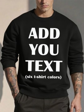 Custom Men'S Personalized Photo/Text/Logo Sweater - Add Your Own Design, 100% Crew Neck Pullover, Machine Washable, Loose Fit Casual Sweater with Custom Front & Back Printing - Ideal Gift for Birthdays, Corporate Branding, Promotional Events - Red/B